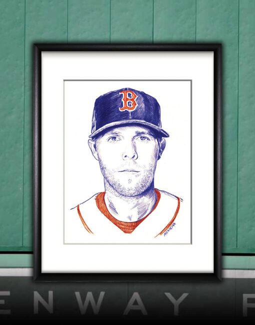 Dustin Pedroia Sketch Print